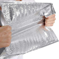 Sac isotherme pour la chaîne du froid des aliments frais, pochette en mousse EPE laminée en feuille d'aluminium pour la livraison de fruits de mer et de viande, doublure de boîte d'expédition