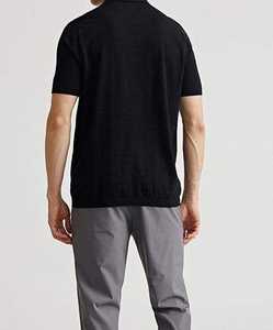 Polo en maille noir à double rayure pour homme 2026 – Coupe ajustée performance, manches courtes, style décontracté chic, vêtement athlétique premium HD - Product Image 5