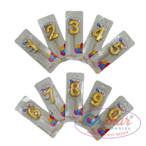 Vela de Cumpleaños con Número Dorado, Elegante Vela Decorativa para Celebraciones y Eventos - Product Image 2