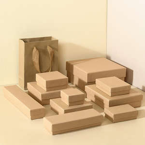 Boîte d'emballage pour bijoux en carton brun personnalisée pour bagues, colliers et pendentifs - Product Image 5