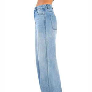 กางเกงยีนส์เดนิมผู้หญิงทรงลำลองขายาว กางเกงยีนส์ขาบานพรีเมียมแบบฟอกสีสำหรับผู้หญิง กางเกงยีนส์แฟชั่นสำหรับผู้หญิง - Product Image 3