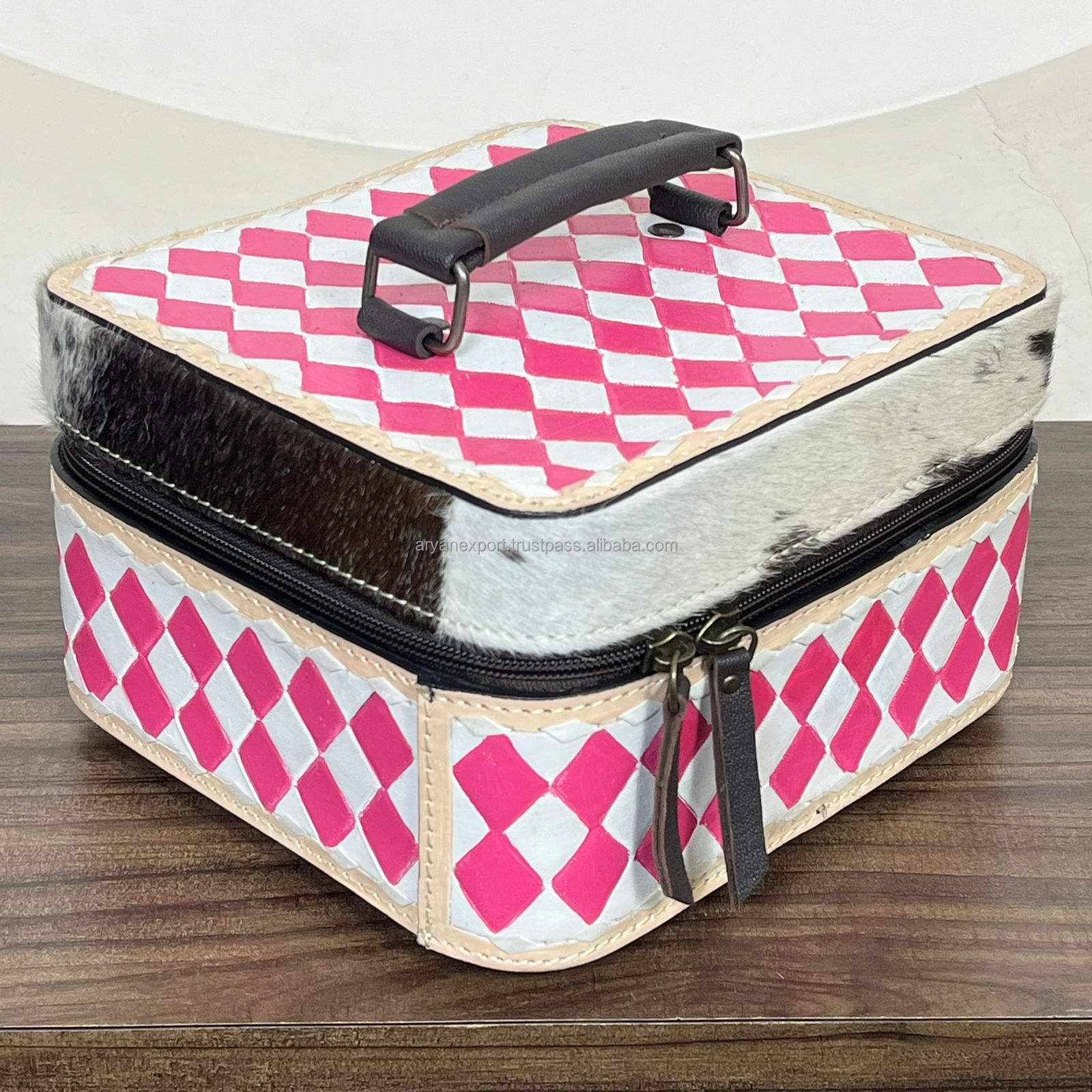 White & Pink Checkered