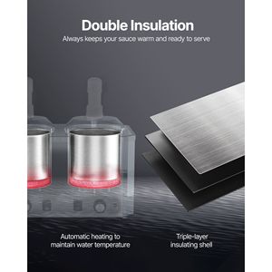 Dispenser Elettrico Commerciale per Formaggio 2.4x2 L, Scaldafondente per Cioccolato Caldo, Dispenser in Plastica con Doppia Pompa, Attrezzatura per Mantenimento Calore 86-230 F - Product Image 4