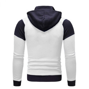 Premium <b>Men's</b> <b>White</b> Dark Navy Hooded Tracksuit Full Zip <b>Jacket</b> Sweatpants Set OEM ODM Wholesale Manufacturer in Pakistan - Product Image 4