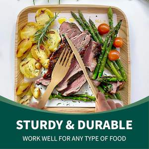 Cuchillos, tenedores y cucharas desechables de madera de abedul biodegradables y ecológicos de calidad para restaurantes, 155 mm, suministros para llevar para hoteles, ¡los más vendidos! - Product Image 4