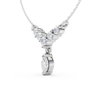 Collar con Colgante de Diamantes en Oro Blanco de 18 Quilates, Diseño de Joyería Elegante y de Lujo para Mujer, Ideal para Bodas, Aniversarios y Cumpleaños - Product Image 5