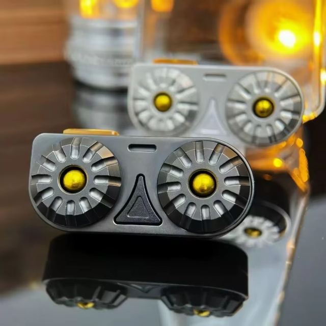MOT EDC Fidget Push Card Slider Decompression Magnetic Levitation Spinner Stainless Steel Ratchet Stress Relief Fingertip Toy