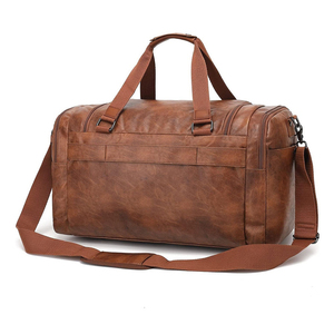 Sac de sport tendance en cuir véritable avec fermeture éclair, capacité de 36 à 55 L, idéal pour la gym, les sports, les affaires et les voyages de week-end - Product Image 2