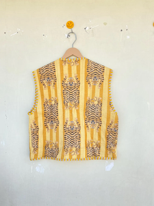 Coton matelassé réversible mode gilet veste Floral femmes filles veste hiver bohème court gilet manteau Boho demoiselle d'honneur - Product Image 3