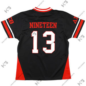 T-shirt de football personnalisé Delta Sigma DST, noir et rouge, style streetwear, année de fondation, en polyester respirant - Product Image 2