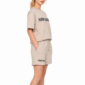 Custom <b>Women's</b> <b>T</b> <b>Shirt</b> <b>And</b> <b>Shorts</b> <b>Set</b> Comfortable Soft Breathable Lightweight Stylish Casual Modern Relaxed For <b>Women</b> Wear - Product Image 3