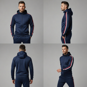 Breathable Gym Tracksuit Men Quick Dry Hoodie <b>Jogger</b> Set Fitness Running Training Activewear Lightweight Design - Product Image 1