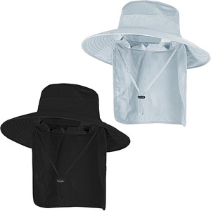 Chapeau Bob Unisexe Ajustable avec Cache-Nuque, Couleur Unie, en Maille de Polyester, Protection Solaire Extérieure pour Adultes, Printemps-Été, Décontracté - Product Image 5
