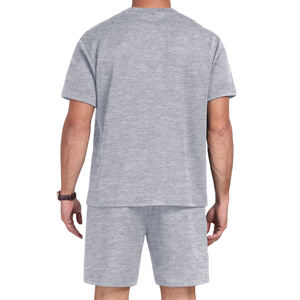 Ensembles de costumes d'été pour hommes en gros – T-shirts à manches courtes couleur unie 100 % polyester séchage rapide style streetwear - Product Image 4