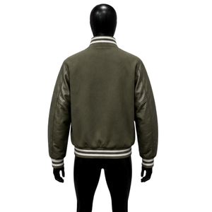 Veste athlétique moderne olive pour homme – Vêtement d'extérieur premium, chaud et confortable pour l'hiver, respirant, élégant, avec boutons sur le devant - Product Image 2