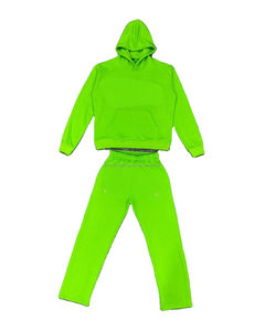 Personnalisé Plus Size 3d Puff Print Logo Ensemble de Survêtement Surdimensionné pour Hommes de Haute Qualité Ensemble de Pantalon de Survêtement à Capuche Patchwork Délavé - Product Image 2