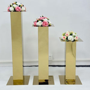 Soporte de Flores de Alambre Metálico Dorado de Lujo LANJO, Centro de Mesa para Bodas, Accesorios de Decoración, Duradero, 30 cm de Ancho - Product Image 3