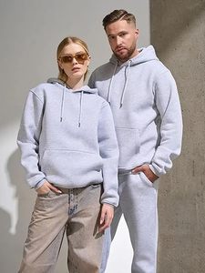 Ensemble de survêtement unisexe personnalisé de haute qualité pour l'hiver, 2 pièces, en molleton, avec capuche et pantalon de jogging athlétique - Product Image 4