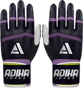 Gants de frappe de baseball en cuir haut de gamme Adiha Impex, entièrement blancs, fermeture auto-agrippante, unisexe, adulte, entraînement, toucher doux, durables - Product Image 3