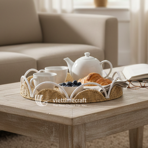 ขวดเก็บน้ำนมแม่ Viettimecraft ทำจากเชือกกระดาษรักษ์โลก ตกแต่งขอบหยักสีขาว เหมาะสำหรับห้องครัว ห้องน้ำ และห้องนั่งเล่น - Product Image 3