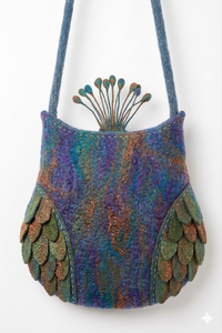 Bolso Bandolera de Fieltro Hecho a Mano de Primera Calidad, Estilo Danfe, con Marco Exterior, Ligero, Moderno, Artesanal - Product Image 2