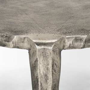 Industrial Luxury Round Shape Metal Living Room Center Sofa <b>Coffee</b> <b>Table</b> With <b>Silver</b> Nickle Distressed Finish Handcrafted <b>Table</b> - Product Image 6