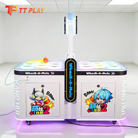 Jeu d'arcade commercial Whack Mole pour 2 joueurs TT Play TT--AG-10, avec cabinet en métal et plastique, interface en anglais, vitesse réglable, accepte pièces/billets