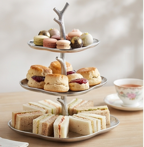Support à gâteau moderne à 3 niveaux en métal, finition argent poli, fait main, présentoir à desserts, plateau de service pour fêtes, mariages, cadeaux - Product Image 6