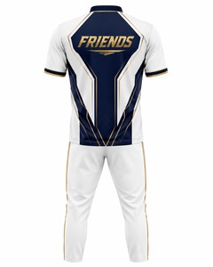 Men's Sublimated Soccer Jersey Set Short Sleeve Stand Collar Moisture Wicking Polyester Uniform White <b>Navy</b> Gold - Product Image 5