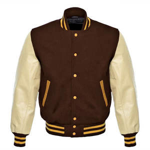 Chaqueta Varsity de Primera Calidad Personalizada OEM con Mangas de Cuero para Unisex, Chaqueta Letterman Personalizada para Equipos y Escuelas - Product Image 5