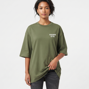 Camiseta de Algodón Oversize de Corte Relajado para Mujer con Hombros Caídos, Estampado Personalizado, Color Liso, Ropa de Moda al por Mayor - Product Image 6