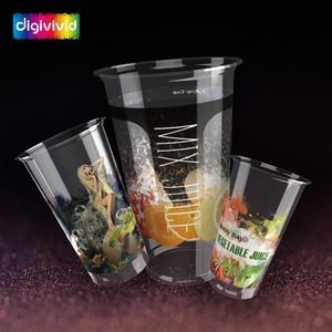 Gobelet en plastique personnalisé avec couvercle, de haute qualité, diamètre 90 mm, capacité 500 ml, impression couleur pour les fêtes, logo multiple - Product Image 3