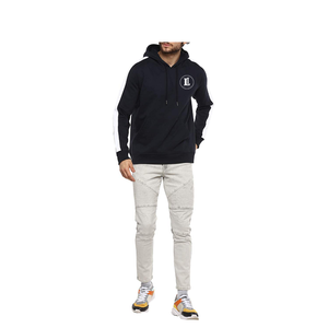 Wholesale Custom Plain Cotton Navy Blue Side <b>White</b> <b>Panel</b> High Quality Hoodies for Men - Product Image 3