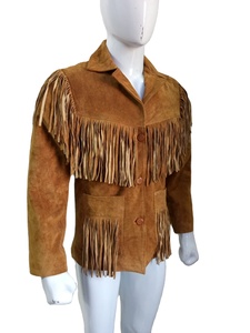 Oem Service Custom Design Winter Men's Fringe <b>Leather</b> Jacket with Front Logo 100% Genuine Cowhide <b>Leather</b> <b>High</b> Quality - Product Image 2