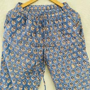 Nouvel arrivage : Ensemble de nuit en coton pour femme, magnifique pyjama indien imprimé à la main, 100 % coton - Product Image 2