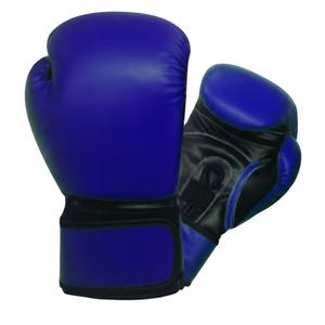 Gants de boxe en cuir PU bleu noir pour l'entraînement, le sparring, le Muay Thai, le kickboxing - Product Image 2