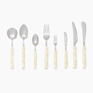 Vintage Metal <b>Flatware</b> Set With Mother Of Pearl Handles Mirror Polish Dishwasher Safe For Wedding And Home Use - Product Image 3
