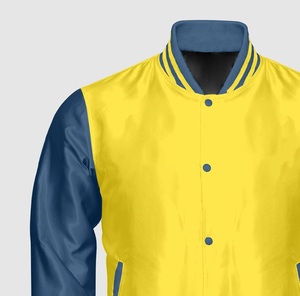 High Quality <b>Mens</b> Varsity <b>Jacket</b> Cotton Polyester Stand Collar Casual Autumn Winter <b>Jacket</b> Custom Logo OEM Breathable Outerwear - Product Image 3