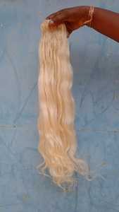 Extensions de cheveux indiens Remy de luxe de 24 pouces, mèches blondes lisses d'Inde du Sud, double trame à la machine, résistantes à la chute, douces et brillantes - Product Image 5