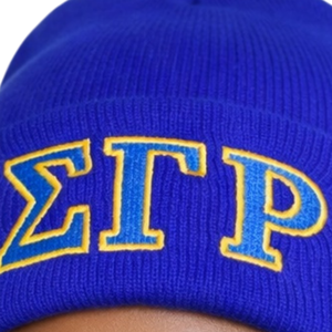 Sigma Gamma Rho Blue Beanie Hat Women ΣΓΡ Embroidery Knit Cap Warm Winter Skull Cap Casual Stylish Fit - Product Image 3