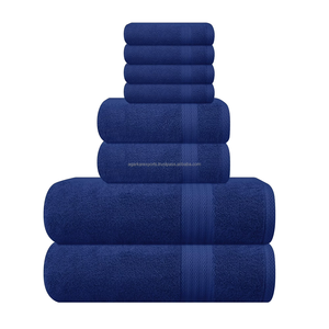 Ensemble de serviettes de bain en coton brodé de qualité hôtelière de luxe 600 g/m², séchage rapide, extra épais, doux et durable - Product Image 1