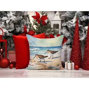 Sandpipers Hunting Throw Pillow 14x14 Interior/Exterior Cojín decorativo lavable a máquina para sofá cama o Patio - Product Image 6