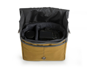 Sac à bandoulière vintage en cuir et toile avec fermeture éclair pour appareil photo reflex numérique, étanche et antichoc, pour voyage et photographie LCCB-0011 - Product Image 2