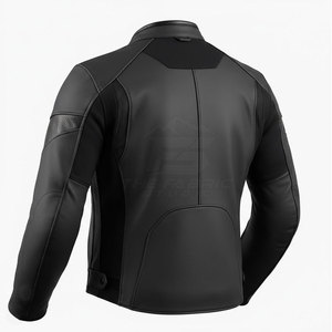 Veste en cuir de moto de haute qualité, coupe-vent, grande taille, fermeture éclair sur le devant, doublure intérieure douce, sécurité, confort, coutures renforcées - Product Image 4