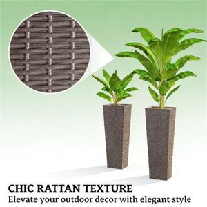 Juego de 2 Macetas y Jardineras de Plástico Marrón para Exteriores, para Jardín y Hogar - Product Image 2