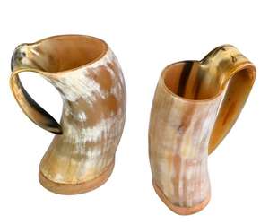 Authentic 100% Polished Buffalo Horn Tankard Viking Style Animal Themed Nautical Eco-Friendly <b>Large</b> Capacity Beer Drinking <b>Mug</b> - Product Image 3