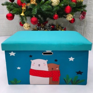 MA04.1 <b>Foldable</b> Ottoman Storage <b>Box</b> for books kid toys sundries OEM Customized Factory Price home storage & organization - Product Image 4