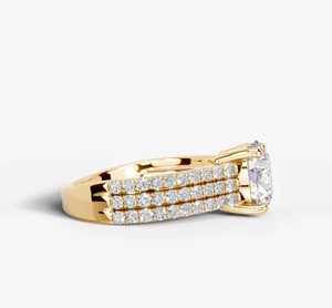 Anillo de Moissanita en Plata de Ley 925 Chapado en Oro, Elegante Anillo de Compromiso Solitario, Clásico para Bodas, Aniversarios y Fiestas - Product Image 3
