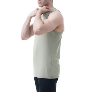 เสื้อกล้ามออกกำลังกายผู้ชายสแปนเด็กซ์สั่งทำขายส่ง – เสื้อกล้ามเรียบไม่มีแขนพร้อมโลโก้สำหรับเพาะกายและฟิตเนส - Product Image 5