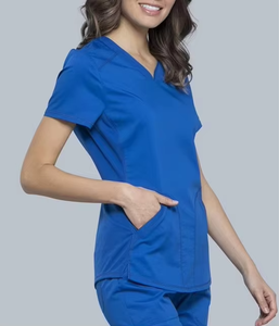 Hospital Uniforms Nurse Dental Salon Work Shirt Sets Silk Screen Printing LOGO Medical Zipper <b>Scrubs</b> Sets for Women - Product Image 6
